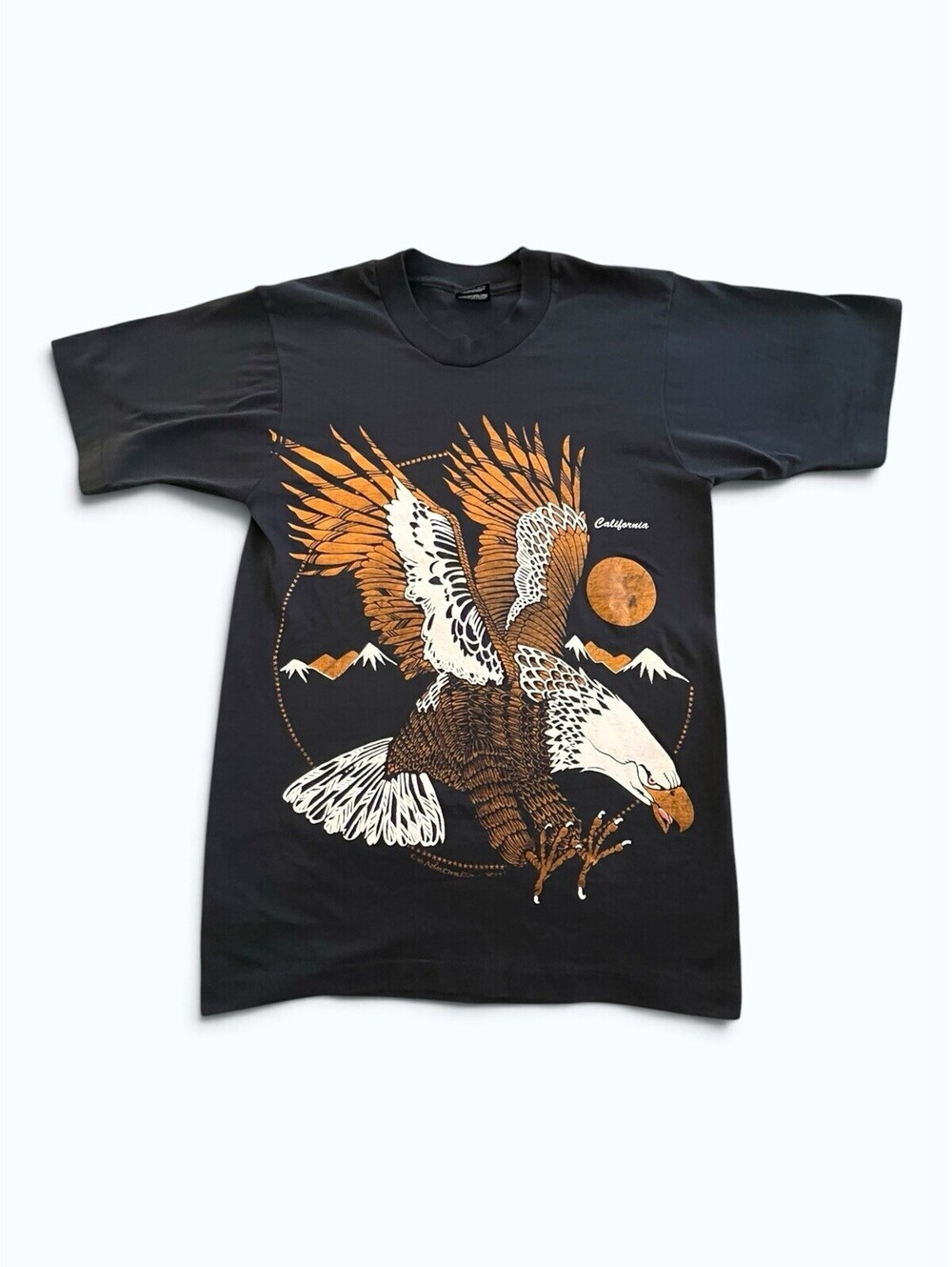 Vntg 1989 California Metallic Eagle Robert Walton Single Stitched T Size Men Sm